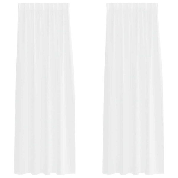vidaXL Voile Curtain with Curtains 2 pcs White 260 x 140 cm Polyester