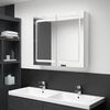 vidaXL LED Bathroom Mirror Cabinet Shining White 80x12x68 cm
