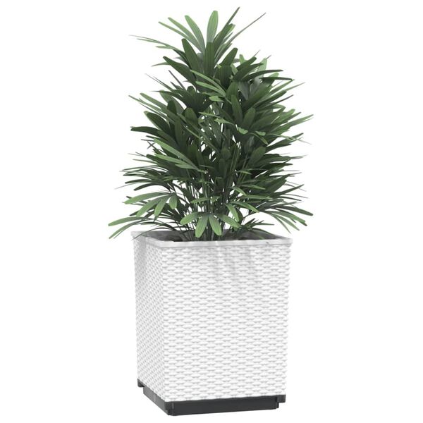 vidaXL Planters 2 pcs White 30x30x37 cm Polypropylene