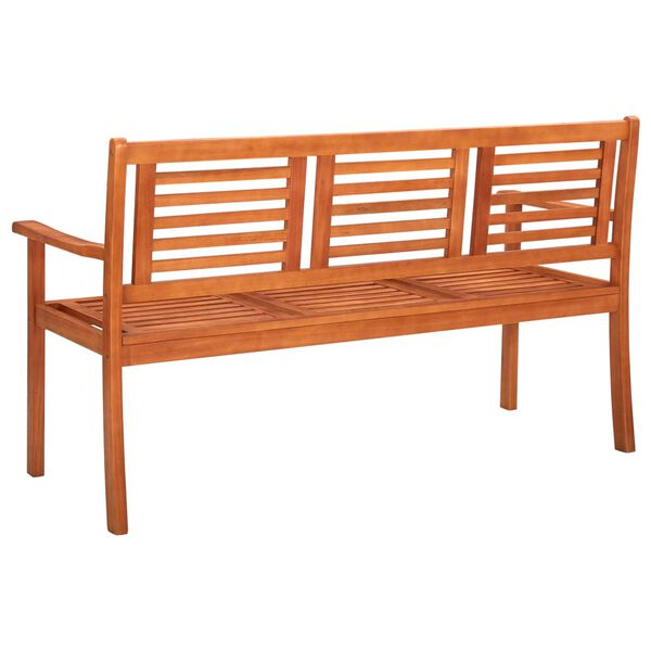 vidaXL 3-Seater Garden Bench 150 cm Solid Eucalyptus Wood