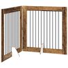 vidaXL Foldable Dog Gate with Stands 2 pcs Old Wood 200.5 cm
