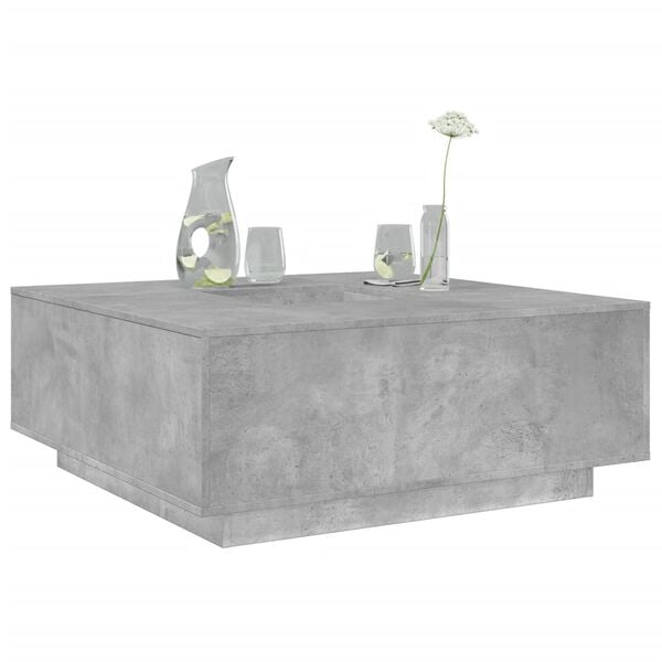 vidaXL Coffee Table Concrete Grey 100x100x40 cm Engineered Wood