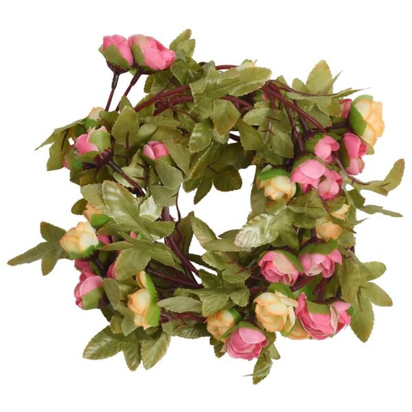 vidaXL Flower Garlands 6 pcs Pink 215 cm