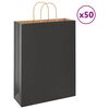 vidaXL Paper Bags 50 pcs with Handles Black 32x12x42 cm