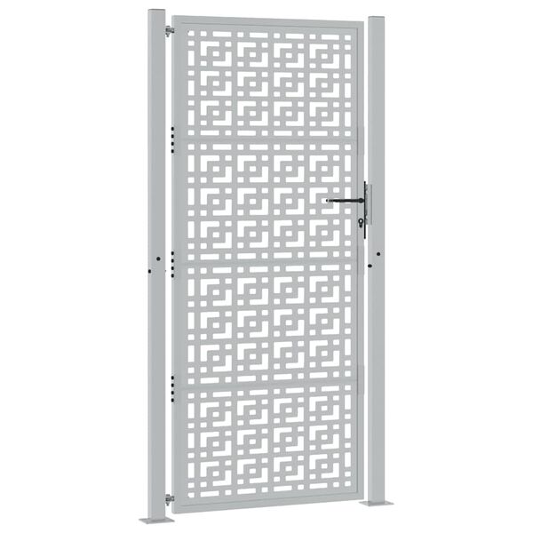 vidaXL Garden Gate 100x200 cm Weathering Steel Cross Design