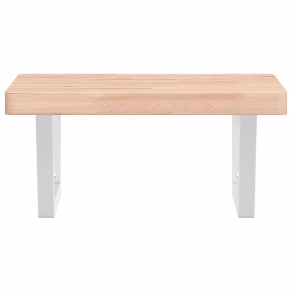 vidaXL Basin Shelf Wall Mounted Steel and Solid Wood Beech