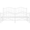 vidaXL Metal Bed Frame without Mattress with Footboard&nbsp;White 183x213cm