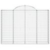 vidaXL Arched Gabion Baskets 14 pcs 200x30x140/160 cm Galvanised Iron