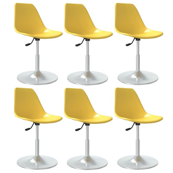 vidaXL Swivel Dining Chairs 6 pcs Yellow PP