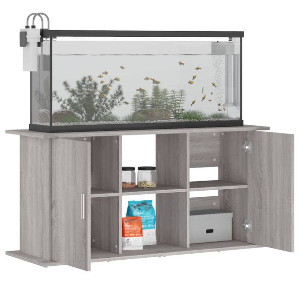 vidaXL Aquarium Stand Grey Sonoma 121x41x58 cm Engineered Wood
