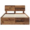 vidaXL Bed Frame with Headboard Old Wood 140 x 190 cm Solid Pine Wood