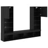 vidaXL TV Wall Units with LED with LED 5 pcs Black Oak Engineered Wood