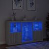 vidaXL Sideboard with LED Lights Grey Sonoma 181.5x37x100 cm