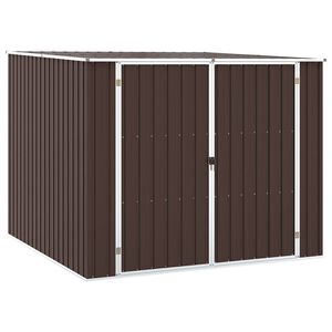 vidaXL Garden Shed Brown 195x198x159 cm Galvanised Steel