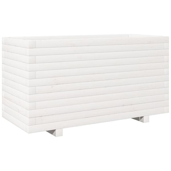vidaXL Garden Planter White 90x40x49.5 cm Solid Wood Pine