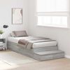 vidaXL Storage Bed Frame with Drawer Grey Sonoma 75 cm Engineered Wood
