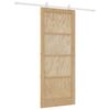 vidaXL Sliding Door Natural and White 86 x 211 cm Solid Pine Wood