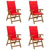 vidaXL Reclining Garden Chairs 4 pcs Natural Solid Acacia Wood