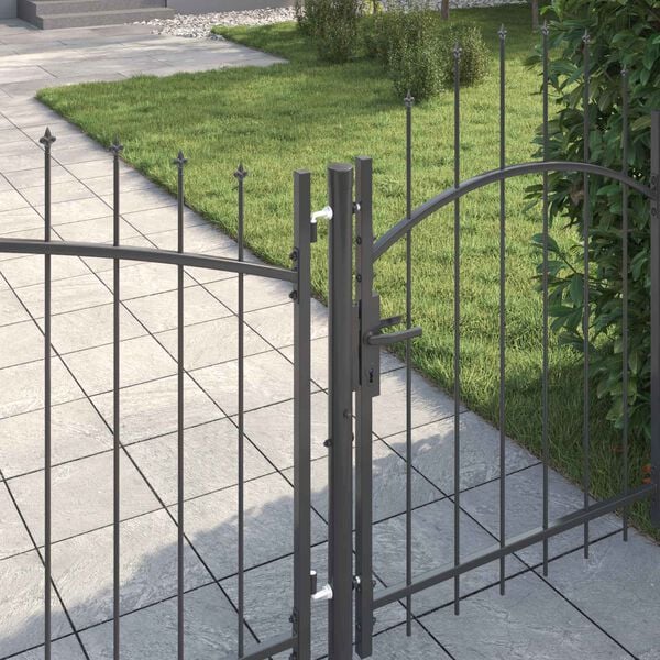 vidaXL Garden Gate Woerden Steel 1x4 m Black