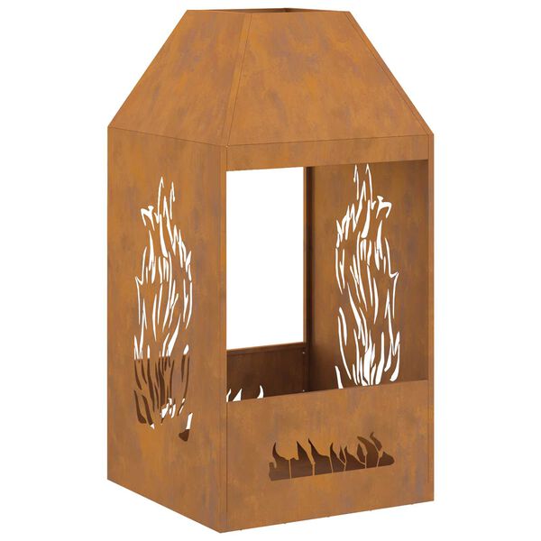 vidaXL Fire Pit Brown 50 x 50 x 100 cm Steel