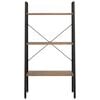 vidaXL 3-Tier Standing Shelf Dark Brown and Black 56x35x108 cm