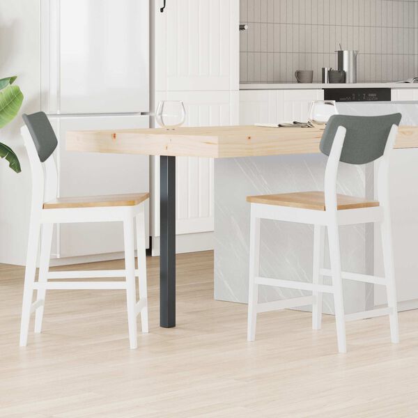 vidaXL Dining Chairs 2 pcs White 48 x 49 x 95 cm Solid Rubber Wood