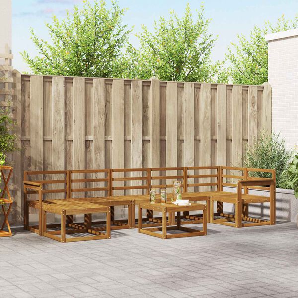 vidaXL Outdoor Sofa Set 8 pcs Natural Solid Acacia Wood