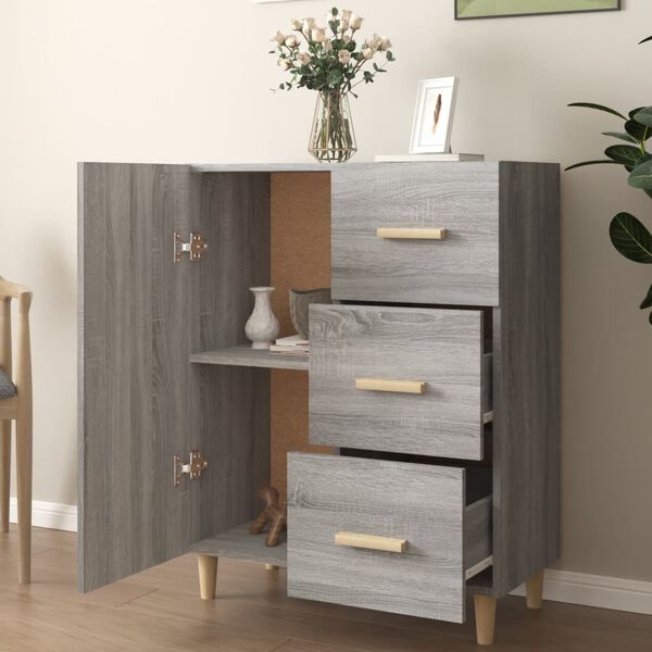 vidaXL Sideboard Grey Sonoma 69.5x34x90 cm Engineered Wood