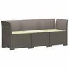 vidaXL 3-Seater Garden Sofa with Cushions Rattan Look PP Light Grey