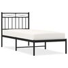 vidaXL Metal Bed Frame without Mattress with Headboard Black 80x200cm