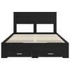 vidaXL Bed Frame with Headboard Black Oak 140 x 190 cm Engineered Wood