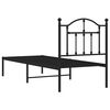 vidaXL Metal Bed Frame without Mattress with Headboard Black 75x190cm