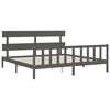 vidaXL Bed Frame without Mattress Grey 200x200 cm Solid Wood Pine