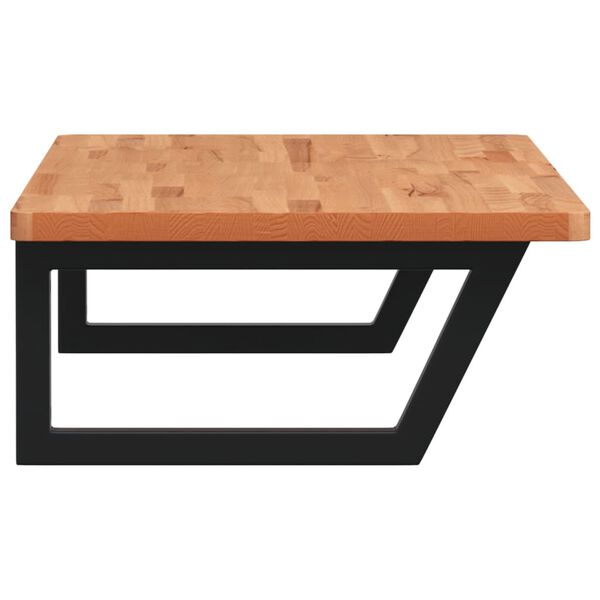 vidaXL Basin Shelf Wall Mounted Steel and Solid Wood Beech