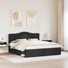 vidaXL Bed Frame with Headboard Black 200 x 200 cm Solid Pine Wood
