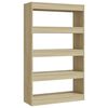 vidaXL Book Cabinet/Room Divider Sonoma Oak 80x30x135 cm Engineered Wood