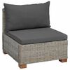 vidaXL Middle Sofa with Cushions GENDT Natural Rattan Kubu Grey
