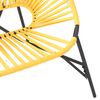 vidaXL Garden Egg Chair Black and Yellow Poly Rattan
