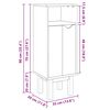 vidaXL Bathroom Cabinet OTTA 35x30x90 cm Solid Wood Pine
