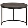 vidaXL Nesting Coffee Tables 3 pcs Black Solid Mango Wood and Steel