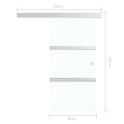 vidaXL Sliding Door ESG Glass and Aluminium 76x205 cm Silver