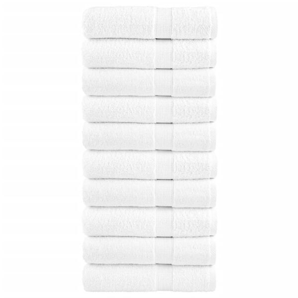vidaXL Premium Bath Towels "SOLUND" 10 pcs White 100x150 cm 600 gsm