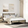 vidaXL Metal Bed Frame without Mattress Sonoma Oak 140x200 cm