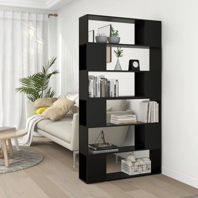 vidaXL Book Cabinet Room Divider Black 100x24x188 cm