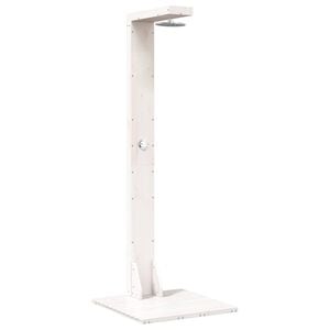 vidaXL Outdoor Shower 210 cm Solid Pine Wood and Stainless Steel White