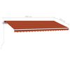 vidaXL Manual Retractable Awning with LED 400x350 cm Orange and Brown