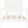 vidaXL Bed Frame without Mattress White Single Solid Wood Pine