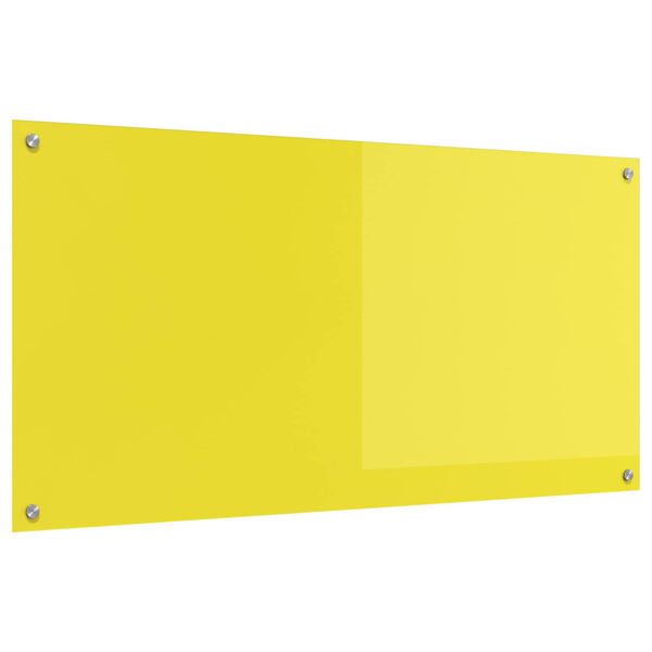 vidaXL Kitchen Backsplash Yellow 120 x 60 cm Tempered Glass