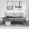 vidaXL Metal Bed Frame without Mattress with Footboard Black 193x203cm