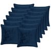 vidaXL Cushion Cover 12 pcs HOUTEN Navy Blue 40 x 40 cm Flannel